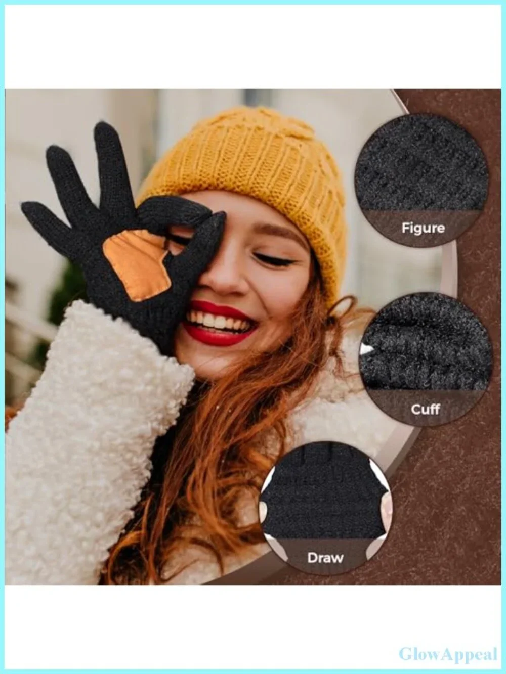 Winter Touchscreen Gloves for Women 2 Pairs Alpaca Fleece Anti-Slip Knit